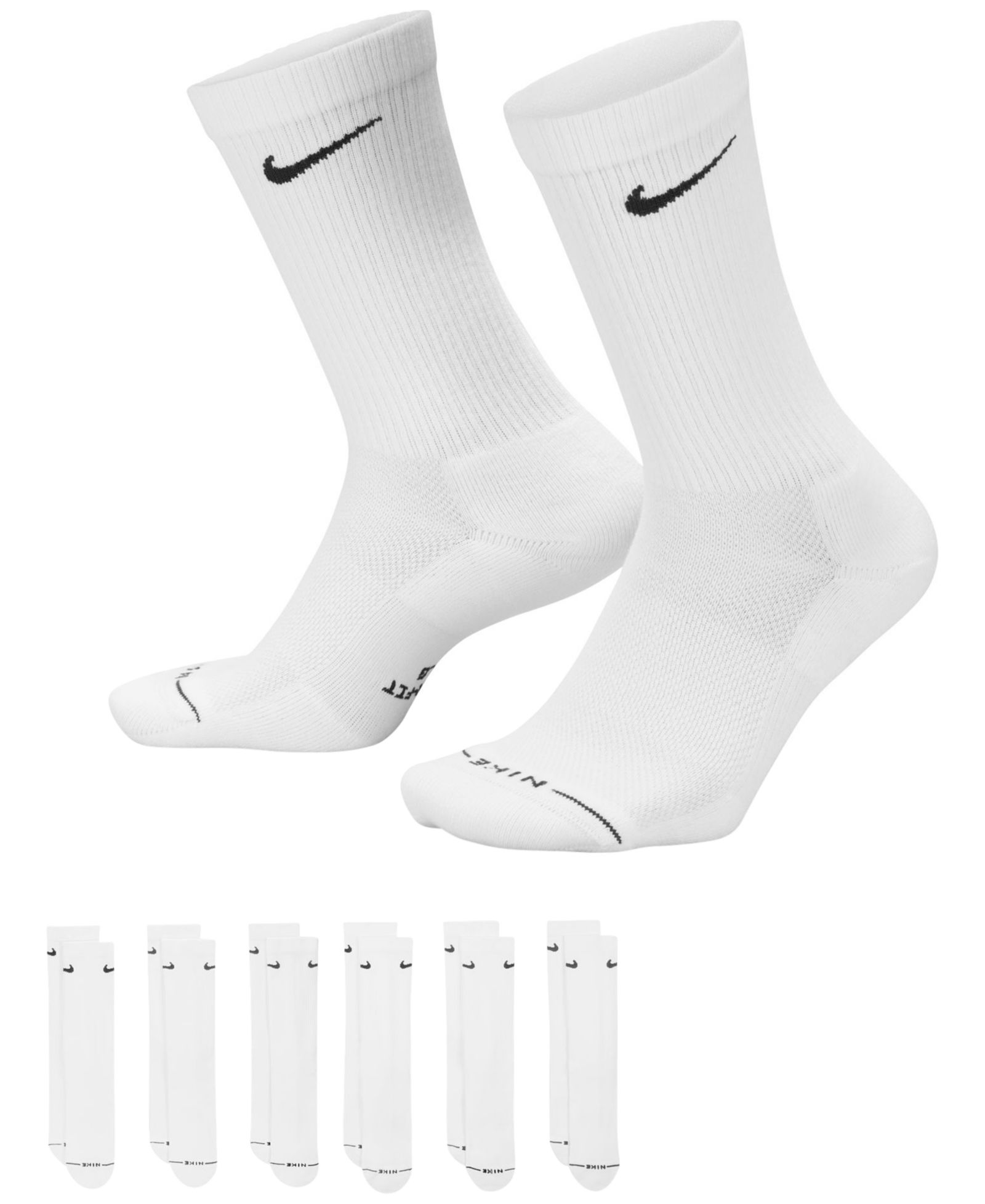 Nike Unisex Everyday Elevated Crew Socks, 6-Pack