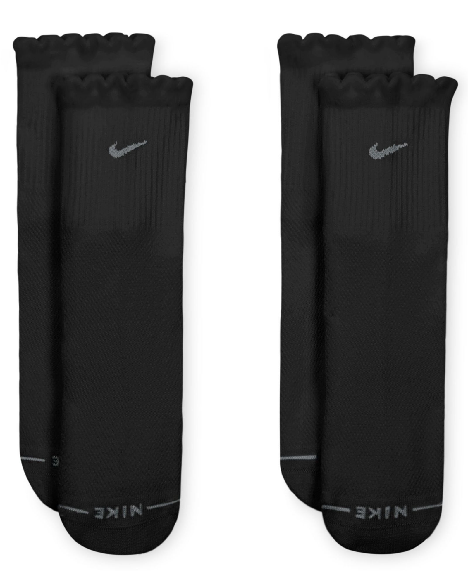 Nike Women's Scalloped Everyday Elevated Crew Socks,  2-Pack