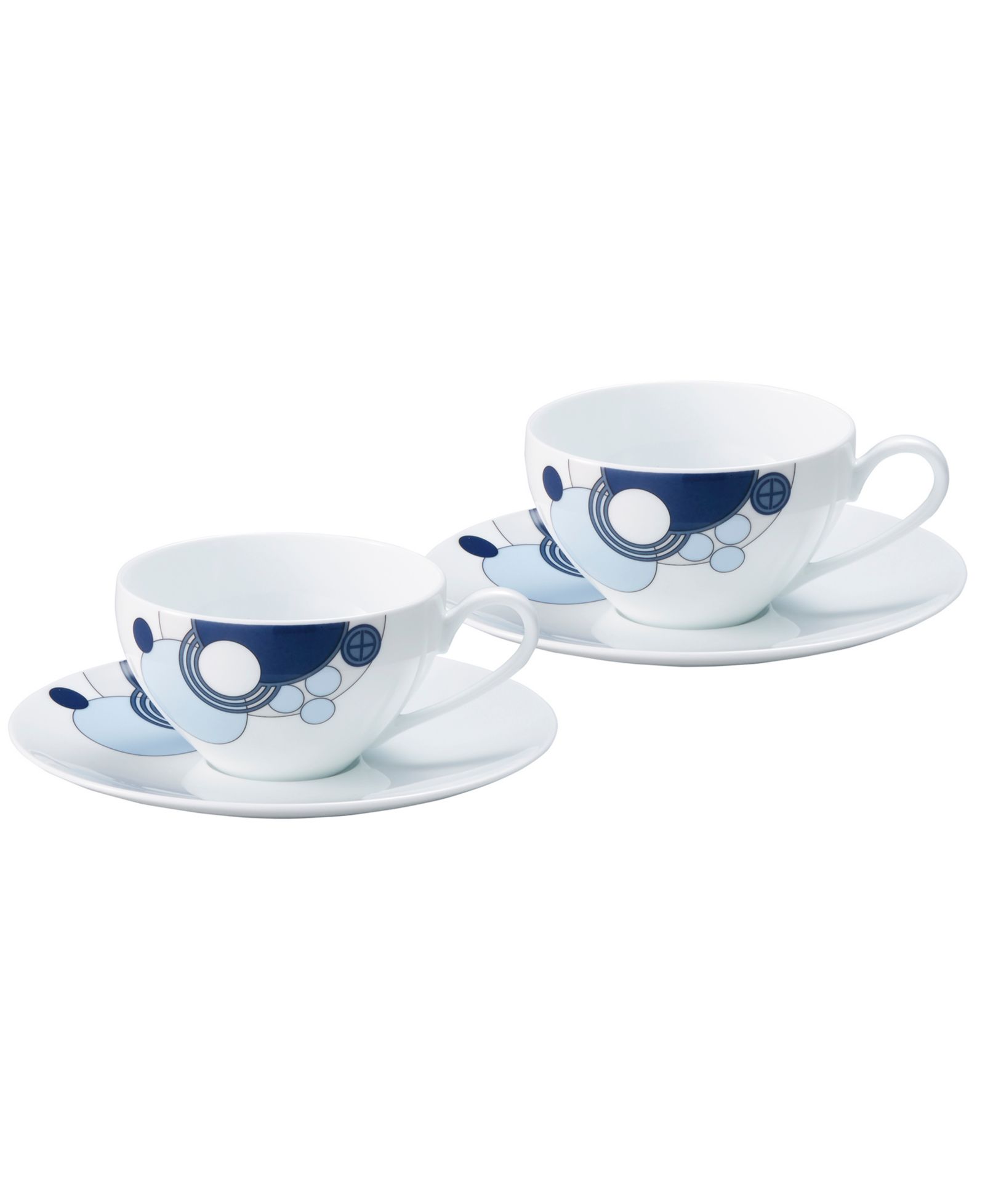 Набор чашек и блюдец Noritake Frank Lloyd Wright Imperial Cabaret Blue, 2 шт. (4-Pieces), 7 oz.