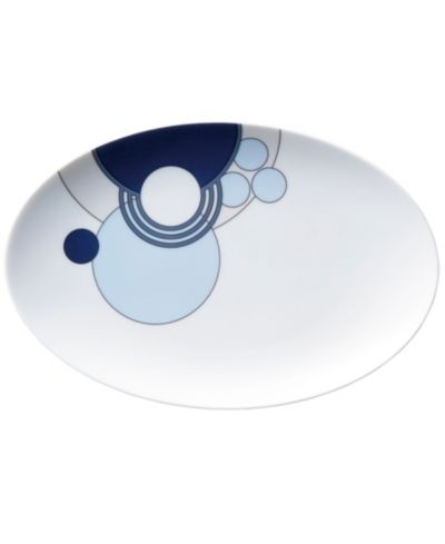 Noritake Frank Lloyd Wright Imperial Cabaret Blue Oval Plate, 8-1/2"