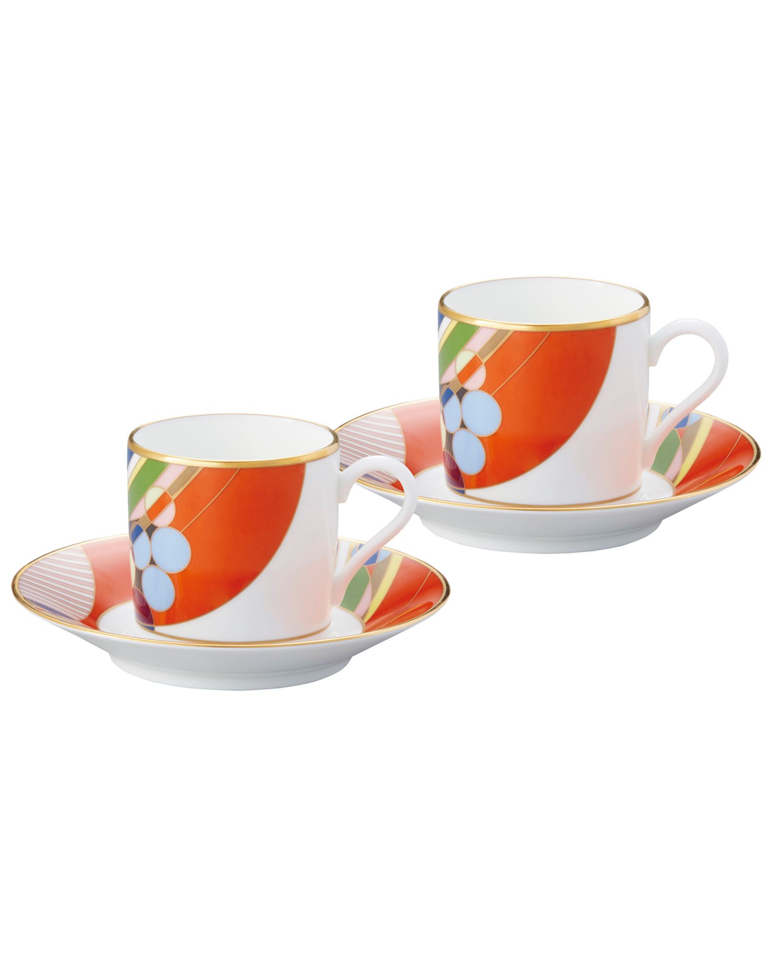 Набор чашек и блюдец Noritake Frank Lloyd Wright March Balloons Set of 2 (4-Pieces) 4 oz. & Saucers