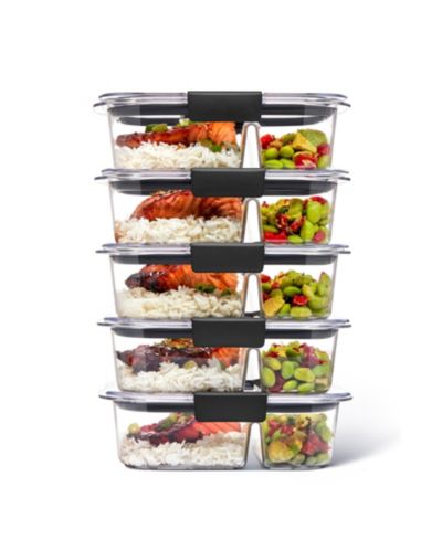 Контейнеры для хранения продуктов Rubbermaid Brilliance 5-Pack 2.85-Cup с 2 отделениями