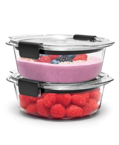 Rubbermaid Brilliance набор из 2 круглых герметичных контейнеров для еды, 2.17-Cup