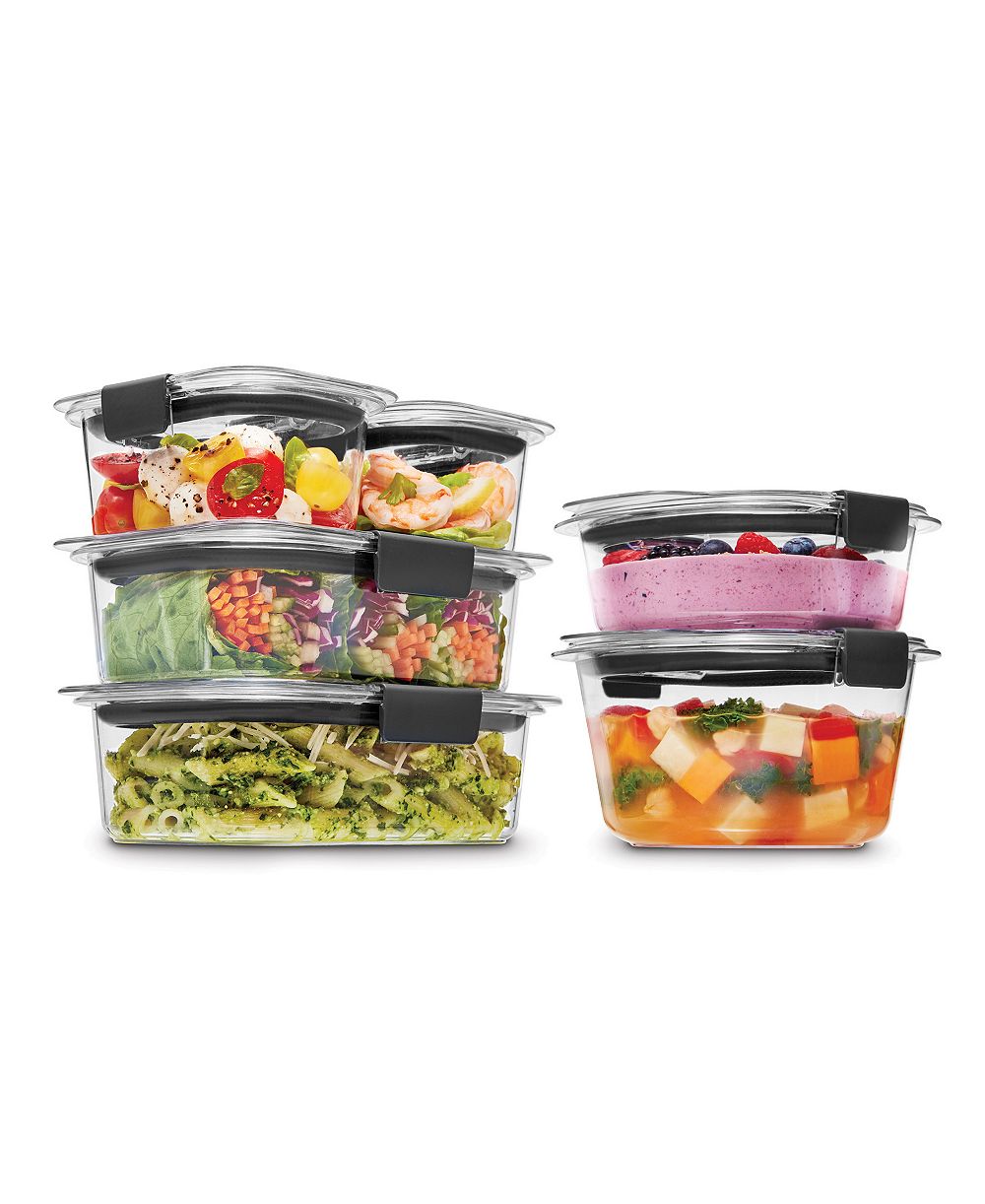 Rubbermaid Brilliance 12-Pc. Round and Rectangular Leak Proof Food Storage Containers Set