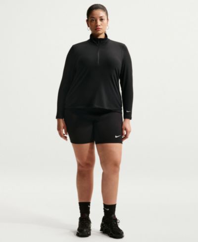 Nike Plus Sportswear Ribbed Quarter-Zip Long-Sleeve Top