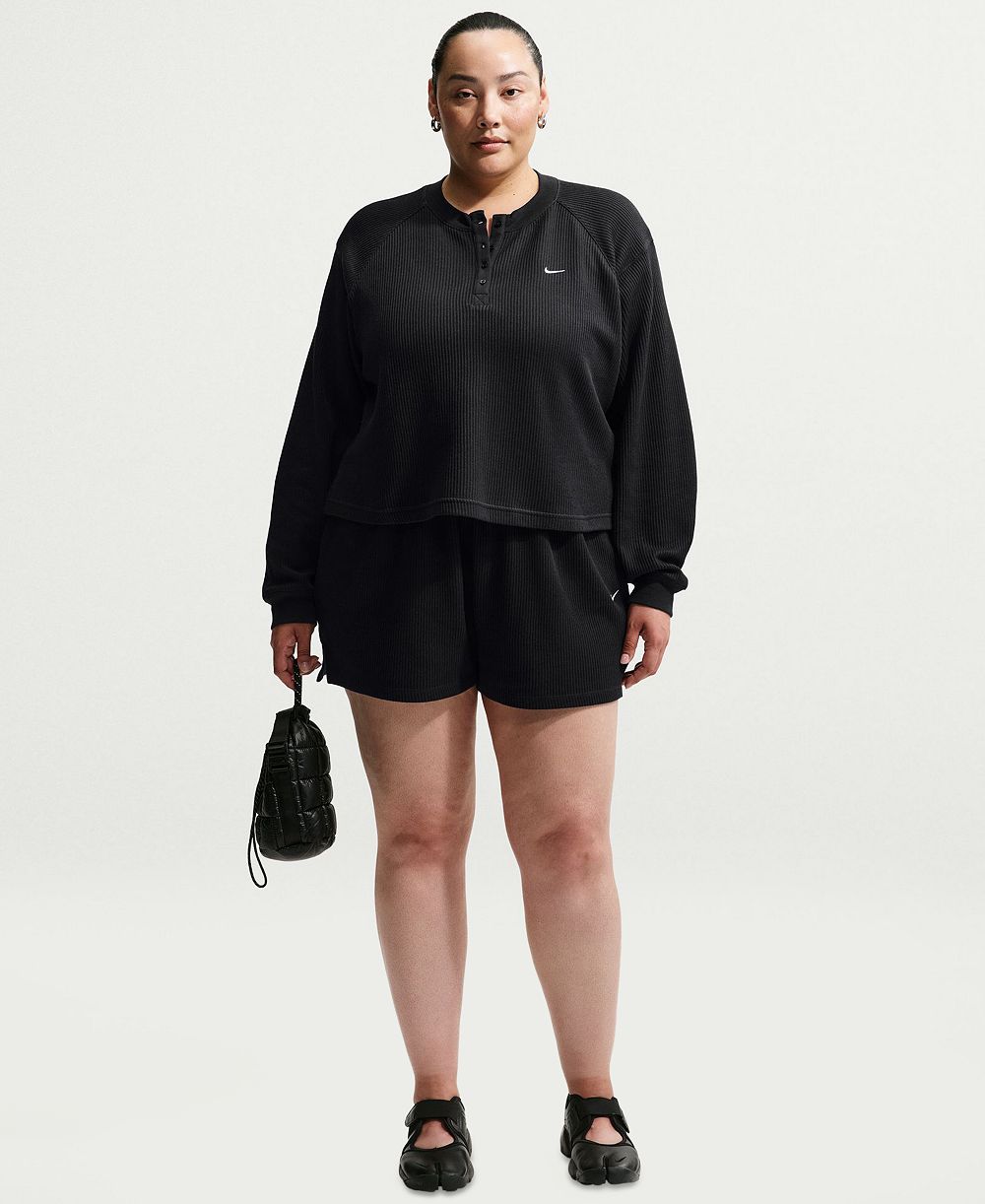 Женский топ Nike Sportswear Chill Waffle Plus Size Oversized Henley Long-Sleeve