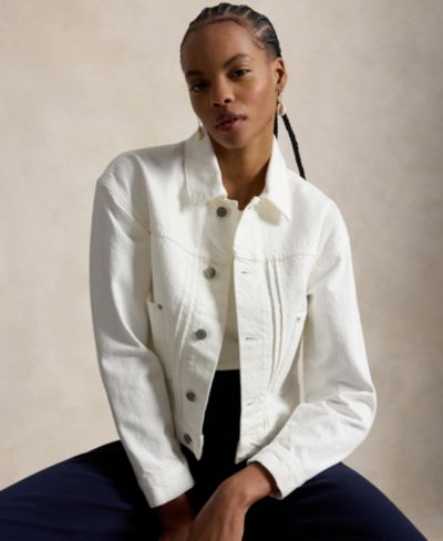 Polo Ralph Lauren Women's Spread Collar Long-Sleeve Trucker Denim Jacket