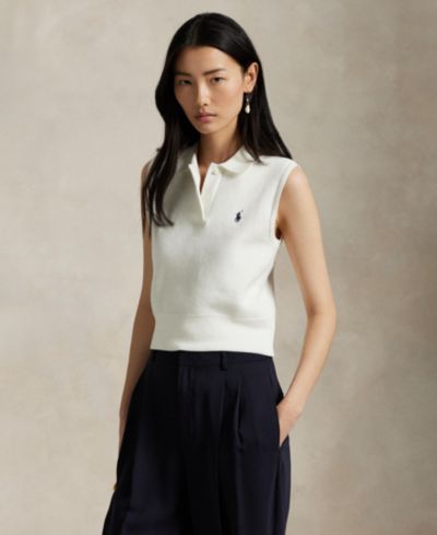 Женский трикотажный жилет Polo Ralph Lauren Women's Ribbed Collar Sleeveless Sweater
