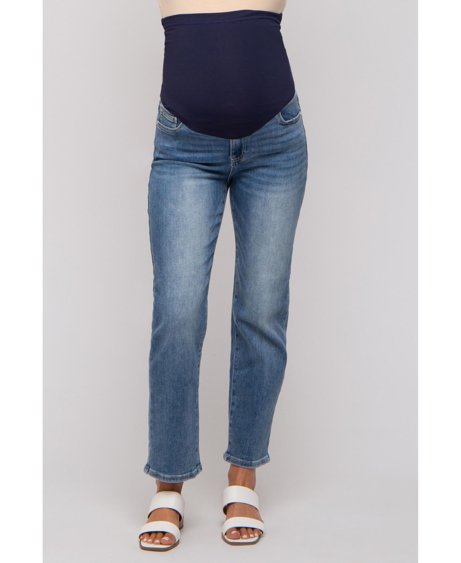 Pinkblush Women's Blue Straight Crop Jeans