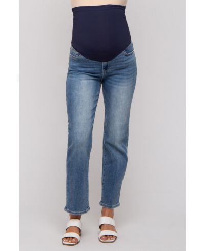 Pinkblush Women's Blue Straight Crop Jeans