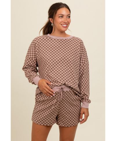 Женский комплект из шорт и топа Pinkblush Mocha Checkered Plaid