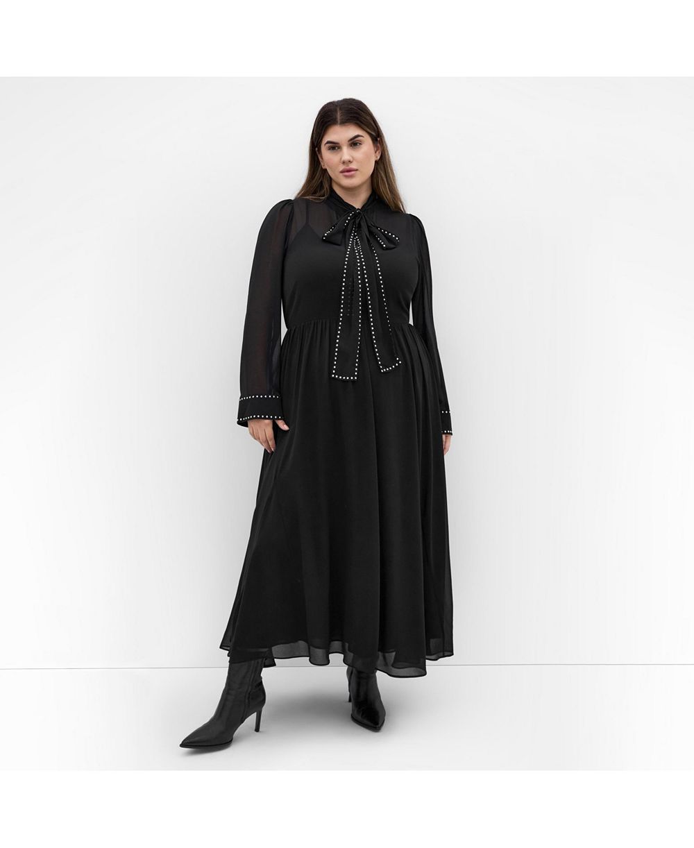 CITY CHIC Платье макси Kara Stud с завязками, Plus Size