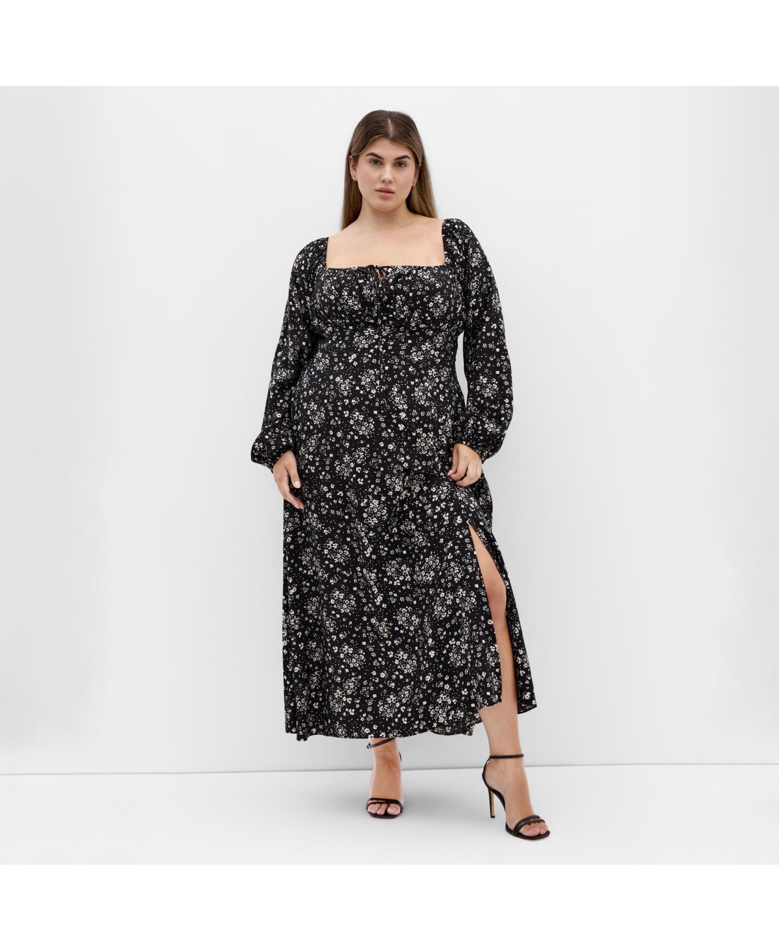 CITY CHIC Plus Size Abbigail Long Sleeve Print Maxi Dress