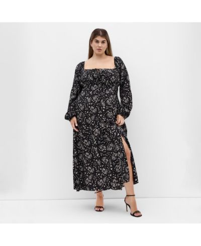CITY CHIC Plus Size Abbigail Long Sleeve Print Maxi Dress