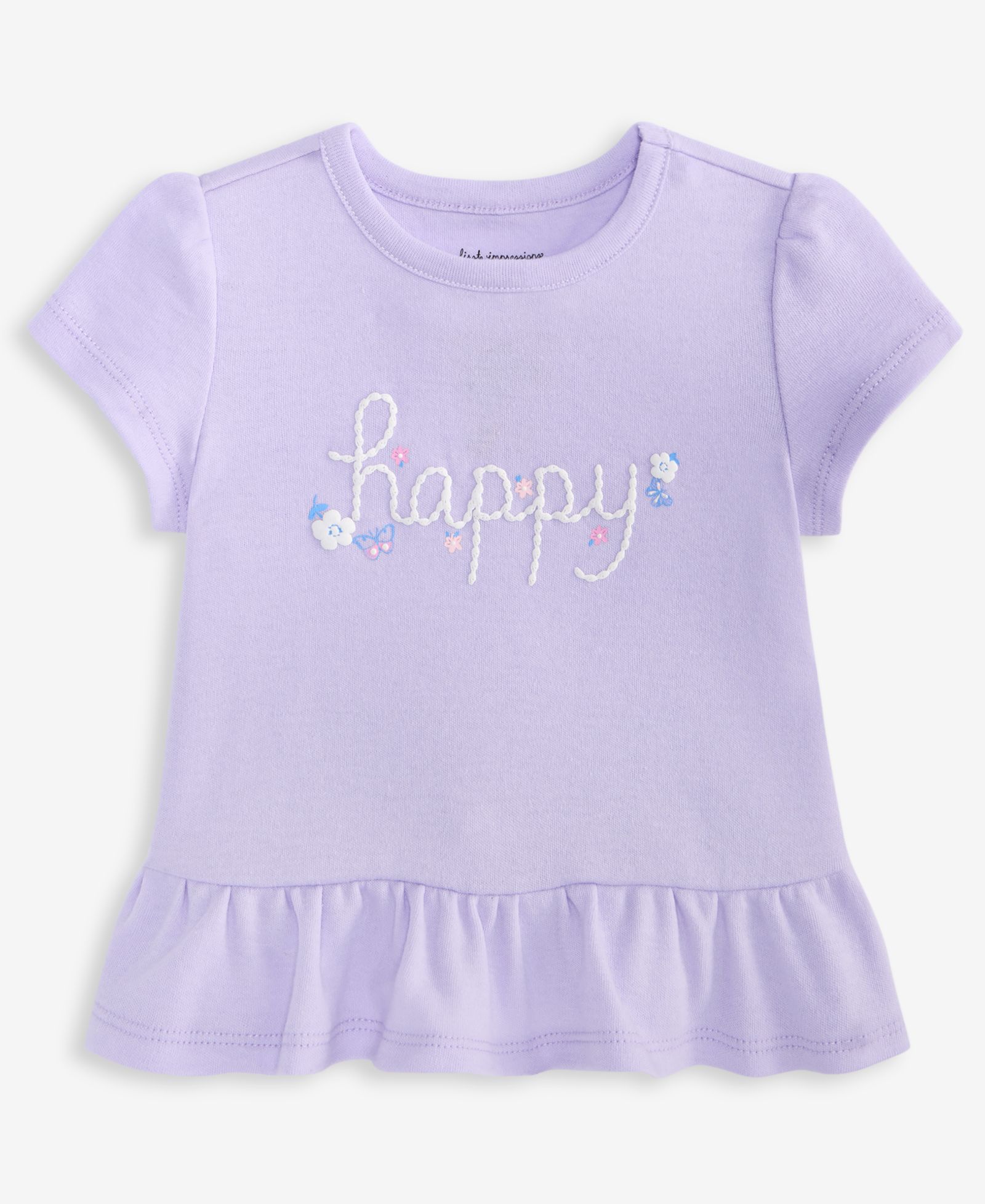 First Impressions Baby Girls' 3M-24M Mix and Match Happy Peplum T-Shirt, Macy's Exclusive
