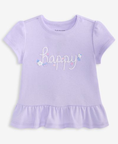 First Impressions Baby Girls' 3M-24M Mix and Match Happy Peplum T-Shirt, Macy's Exclusive