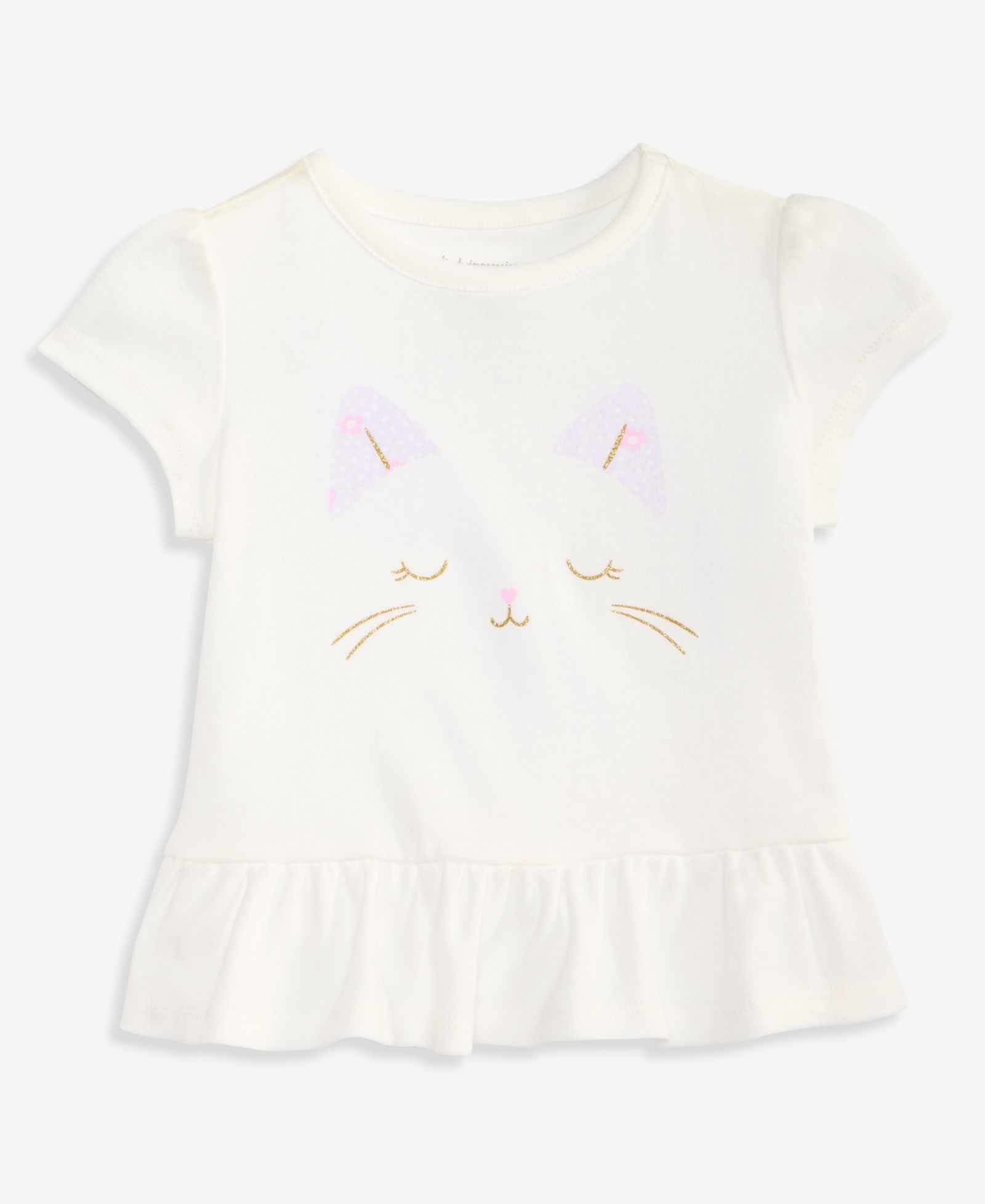 Футболка First Impressions Cat Face Peplum для девочек