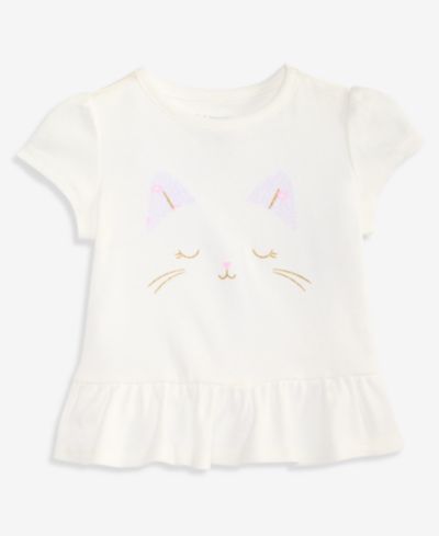 Футболка First Impressions Cat Face Peplum для девочек