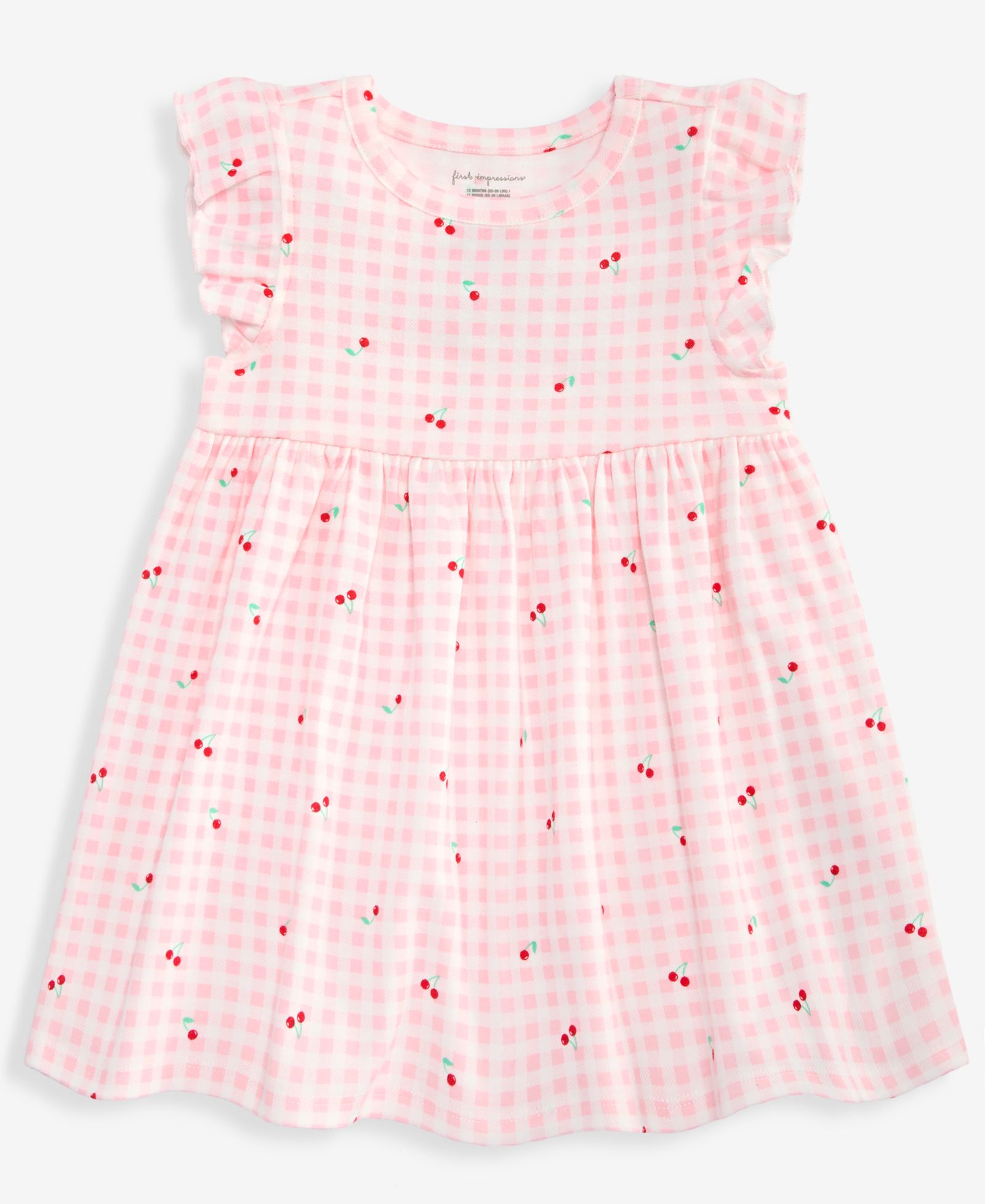 Детское платье First Impressions 2T-4T в клетку с вишней