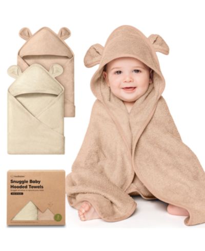 Набор из 2-х махровых полотенец KeaBabies Snuggle с капюшоном для новорожденных
