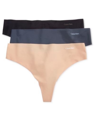 Calvin Klein Женское нижнее белье Invisibles Thong, 3-Pack QD3558