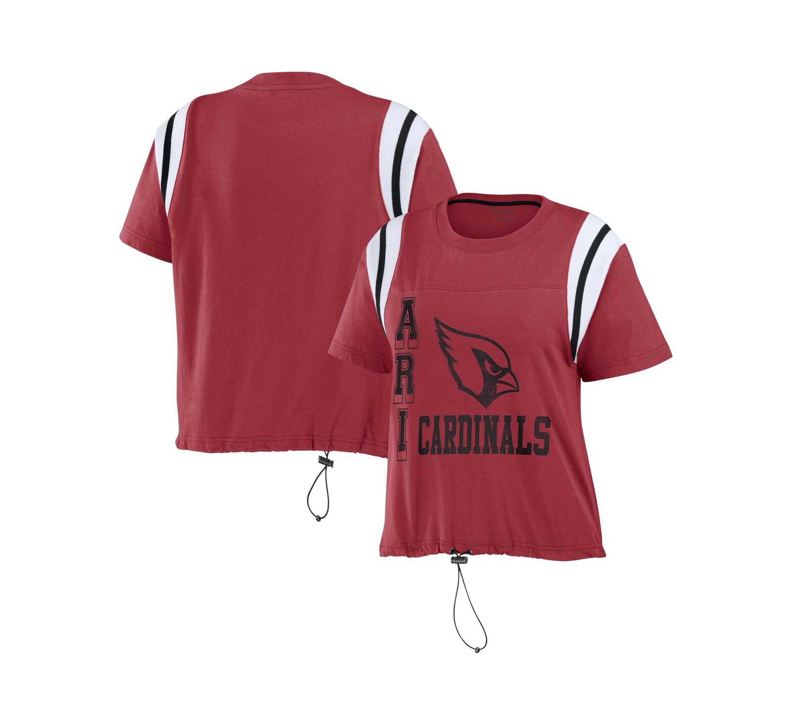 WEAR by Erin Andrews Женская футболка Arizona Cardinals с цветовым блоком и стяжкой