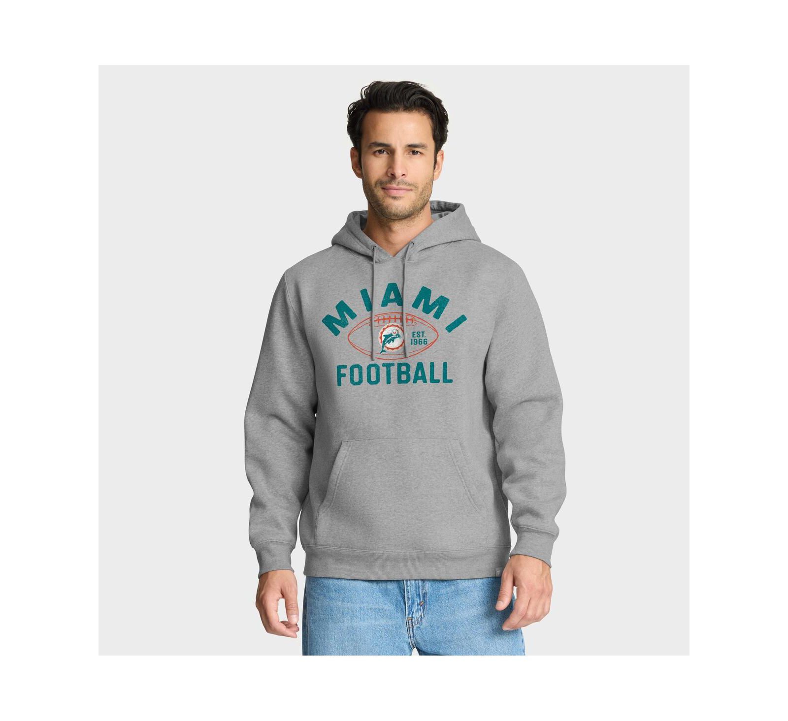 Мужское худи Fanatics Miami Dolphins Fumblerooski Legacy Heather Gray