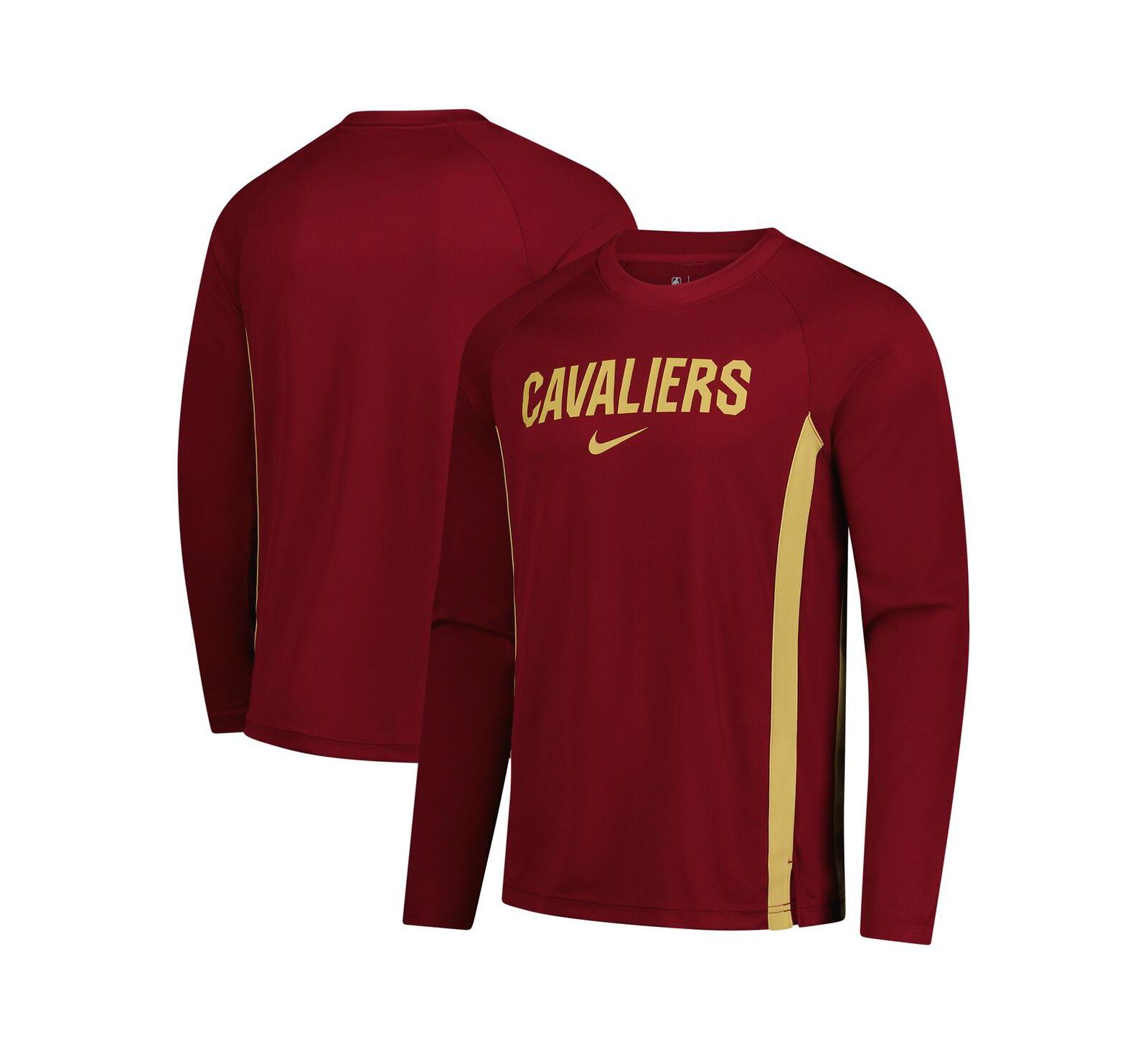 Мужская футболка Nike Cleveland Cavaliers 2025/26 Authentic Pre-Game Legend Dri-FIT Long Sleeve Shooting Wine