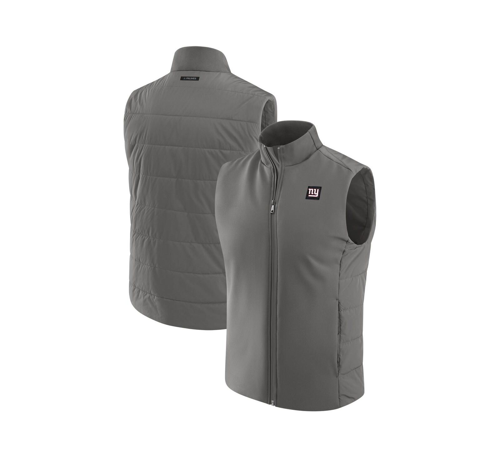 J. Palmer Men's Graphite New York Giants Front Office Full-Zip Vest