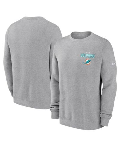 Nike Men's Heather Gray Miami Dolphins Primetime Club Fleece Pullover Sweatshirt