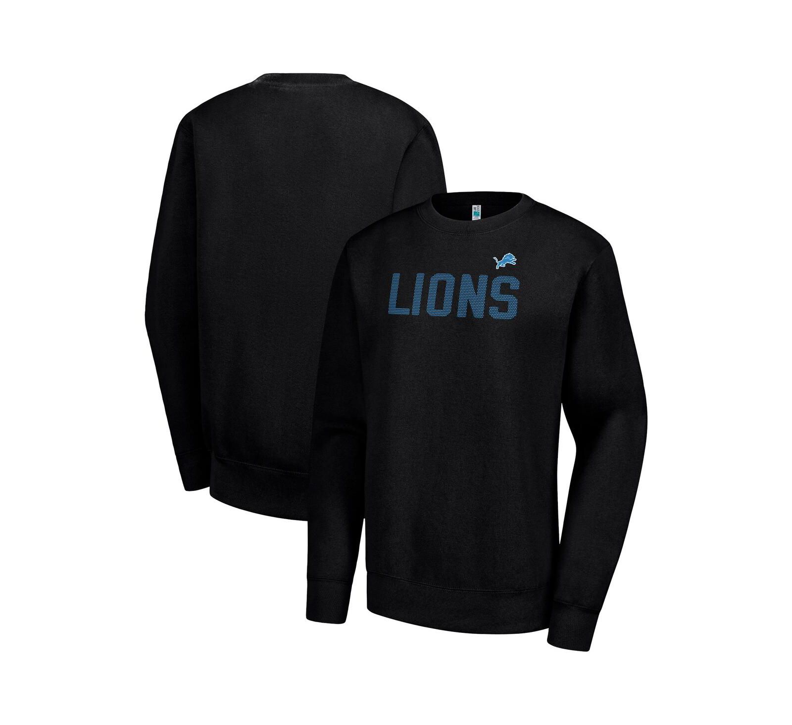 G-III 4Her by Carl Banks Женский Black Detroit Lions Dot Print Team Graphic Fleece Pullover Sweatshirt