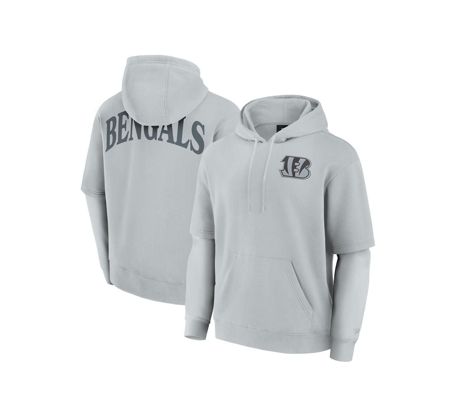 Мужская и женская толстовка Fanatics Gray Cincinnati Bengals Sleek Elements Pullover