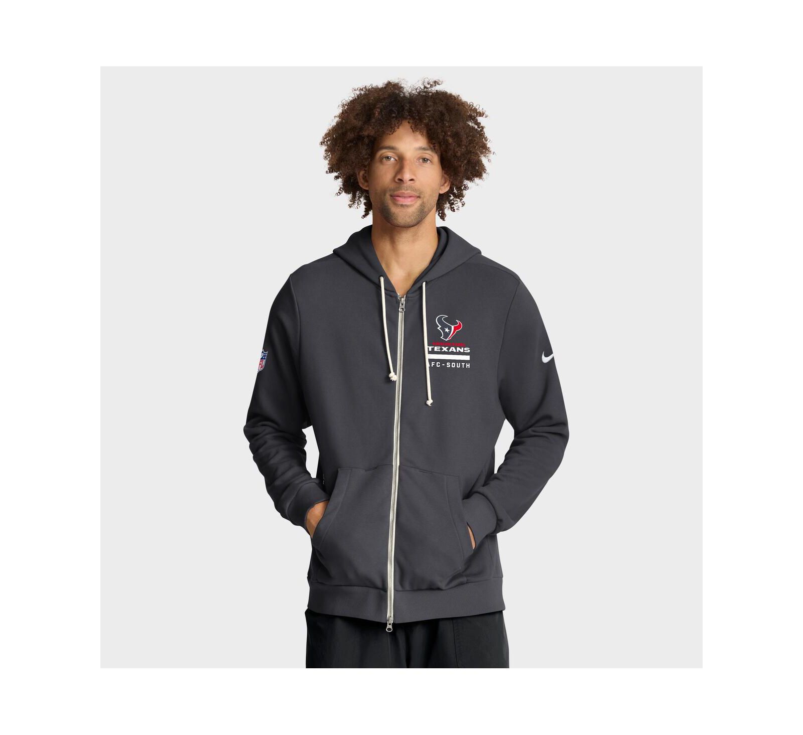 Nike Men's Anthracite Houston Texans Sideline Standard Issue Utility Player Dri-FIT Full-Zip Hoodie