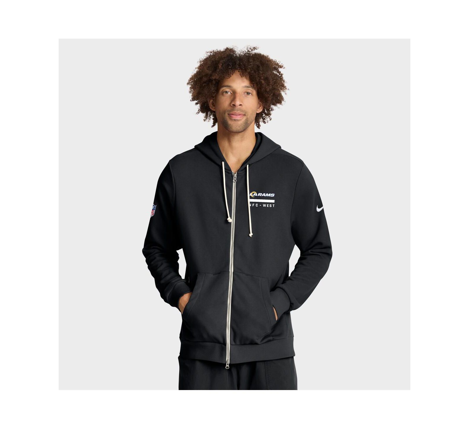 Мужская толстовка Nike Black Los Angeles Rams Sideline Standard Issue Utility Player Dri-FIT Full-Zip