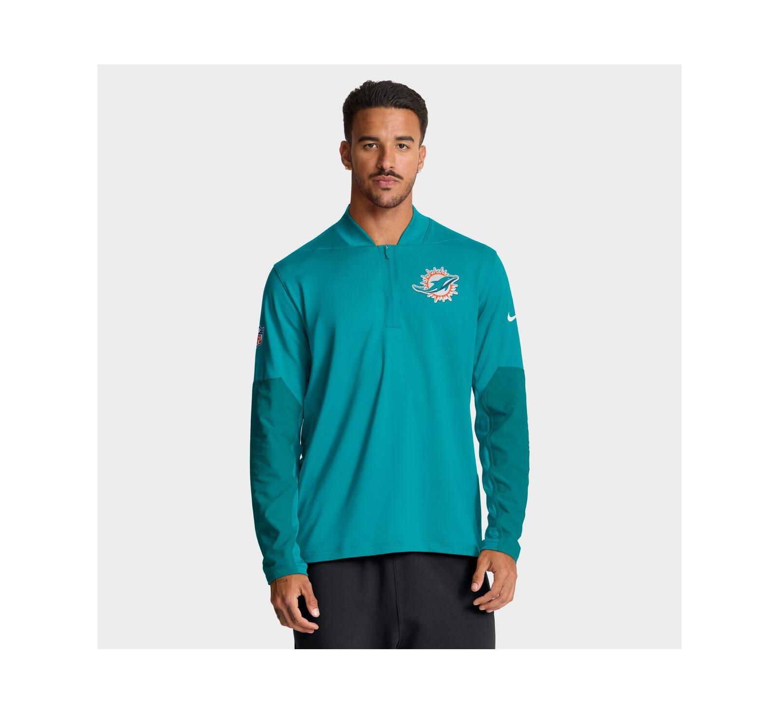 Мужская спортивная кофта Nike Miami Dolphins Sideline Dri-FIT с полумолнией