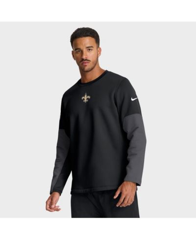 Мужская футболка Nike Black New Orleans Saints Sideline Coach Therma-FIT Long Sleeve T-Shirt