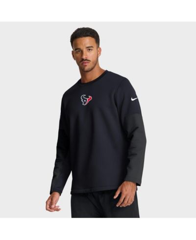 Мужская футболка Nike Navy Houston Texans Sideline Coach Therma-FIT Long Sleeve