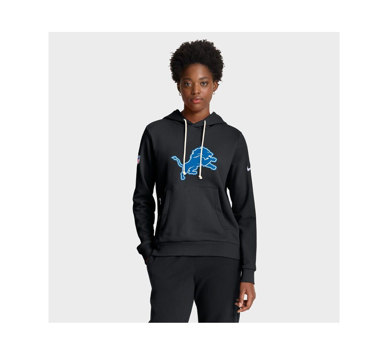 Худи Nike Women's Black Detroit Lions Throwback Sideline Standard Issue Dri-FIT