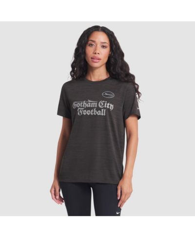 Футболка Nike Women's Black New York Jets 2025 Rivalries Collection Sideline Velocity Dri-FIT