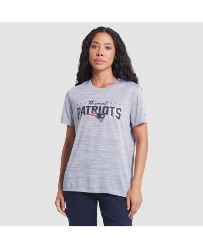 Nike Женская спортивная футболка New England Patriots 2025 Rivalries Collection Sideline Velocity Dri-FIT, серебристая