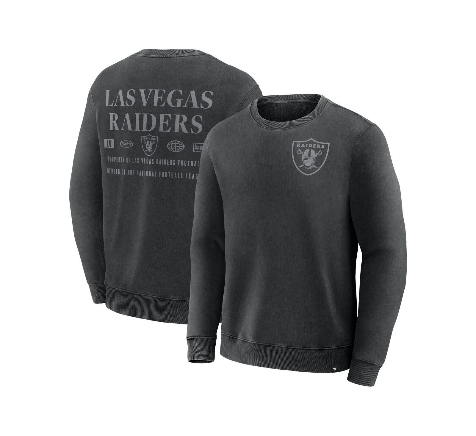 Fanatics Men's Black Las Vegas Raiders Deep Route Pullover Sweatshirt