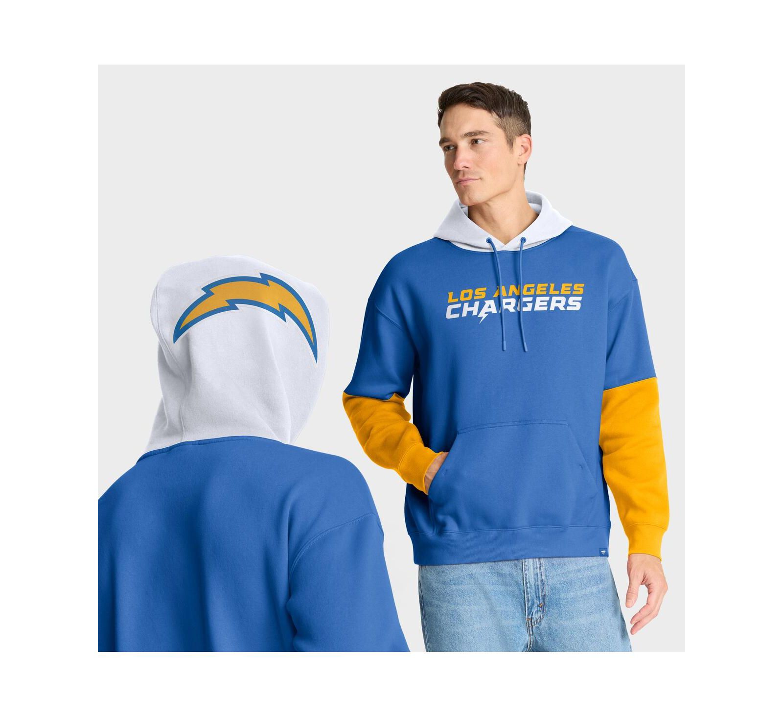 Мужское худи Fanatics Powder Blue Los Angeles Chargers Helmet Pullover