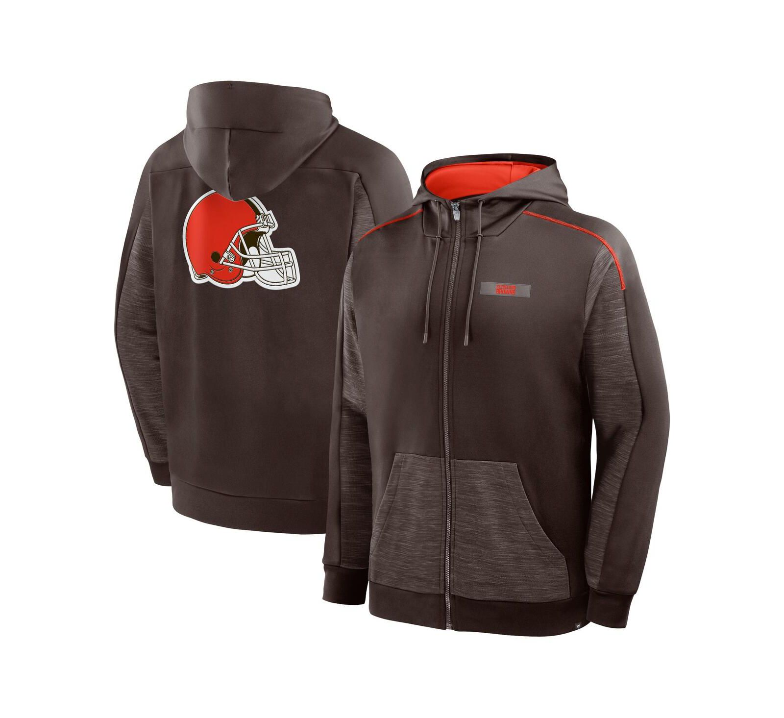 Мужское худи Fanatics Brown Cleveland Browns Checkdown Pass Full-Zip