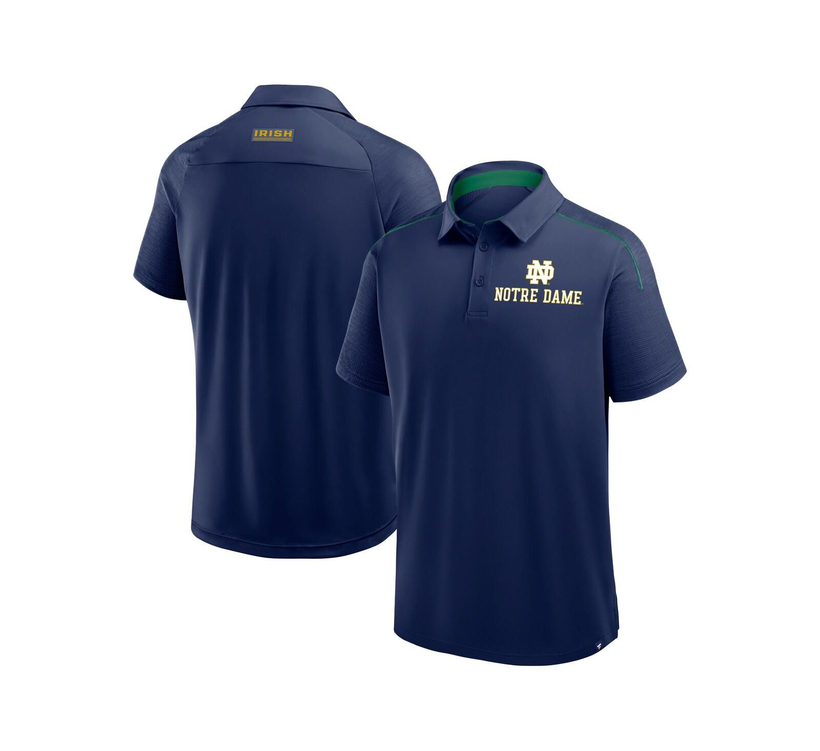 Мужская поло-рубашка Fanatics Navy Notre Dame Fighting Irish Take the Lead Defender Raglan