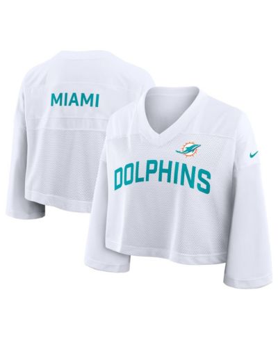 Женская укороченная джерси Nike Miami Dolphins Primetime Cropped Mesh Dri-FIT белого цвета