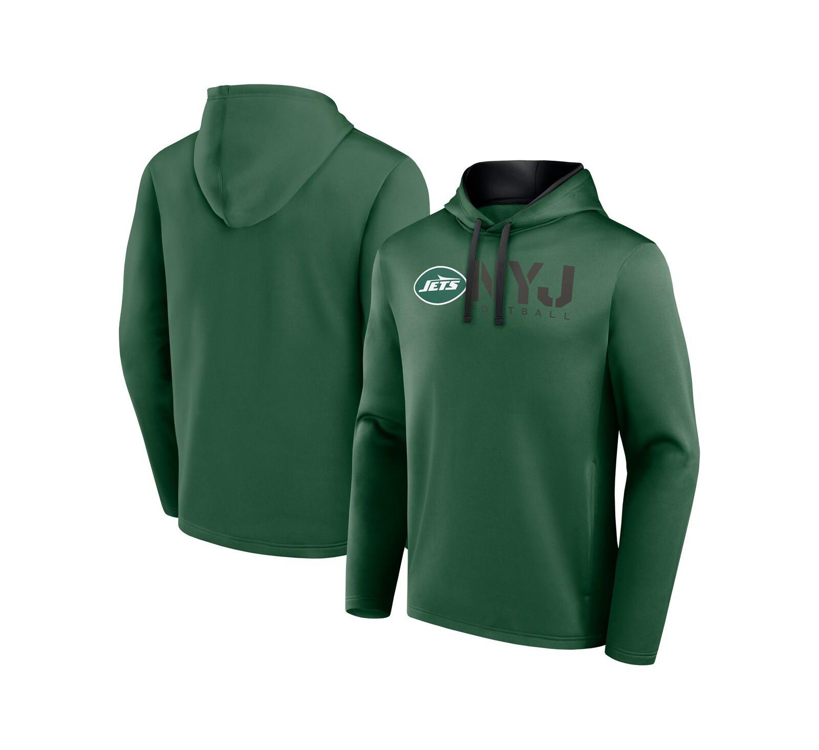 Мужская толстовка Logo Athletic Green New York Jets Head Start Pullover Hoodie