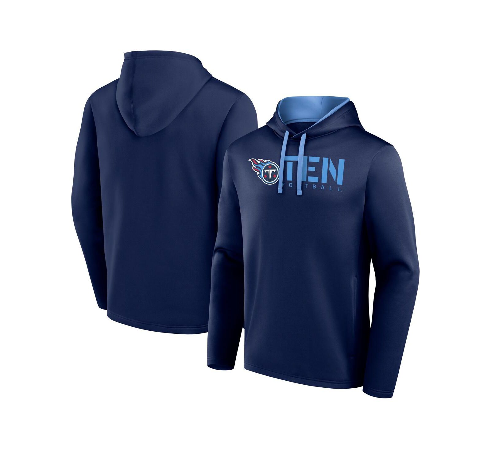 Мужской толстовка Logo Athletic Navy Tennessee Titans Head Start Pullover Hoodie