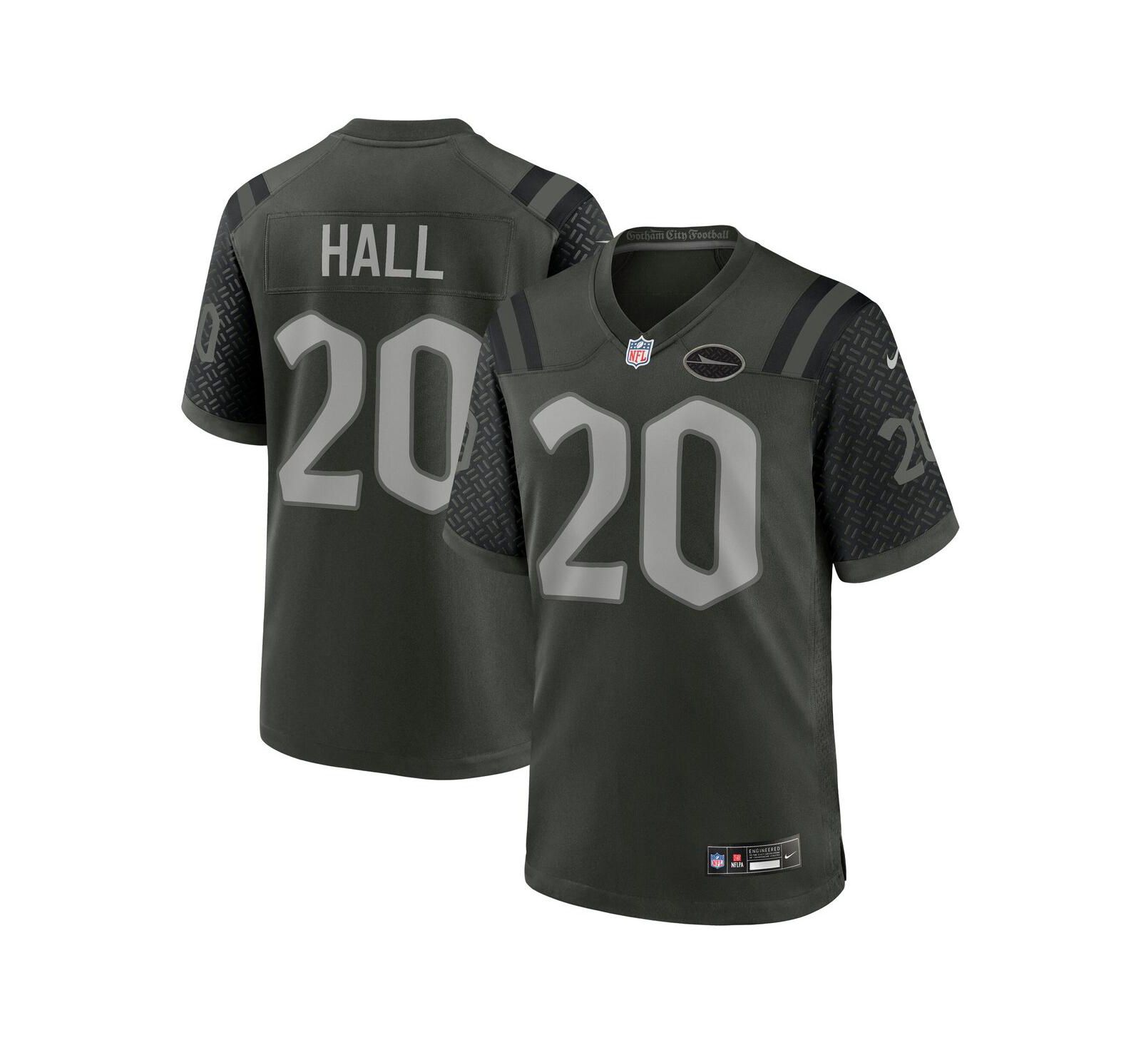 Мужская игровая джерси Nike Breece Hall Gotham Green New York Jets 2025 Rivalries Collection