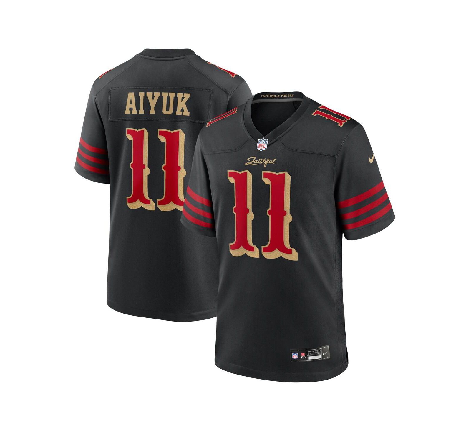 Nike Men's Brandon Aiyuk Black San Francisco 49ers 2025 Rivalries Collection Game Jersey