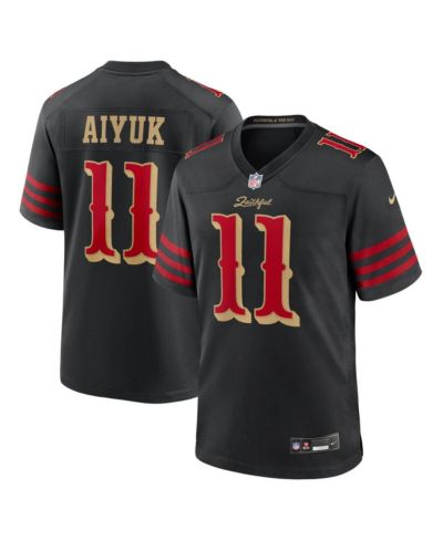 Мужская игровая джерси Nike Brandon Aiyuk Black San Francisco 49ers 2025 Rivalries Collection